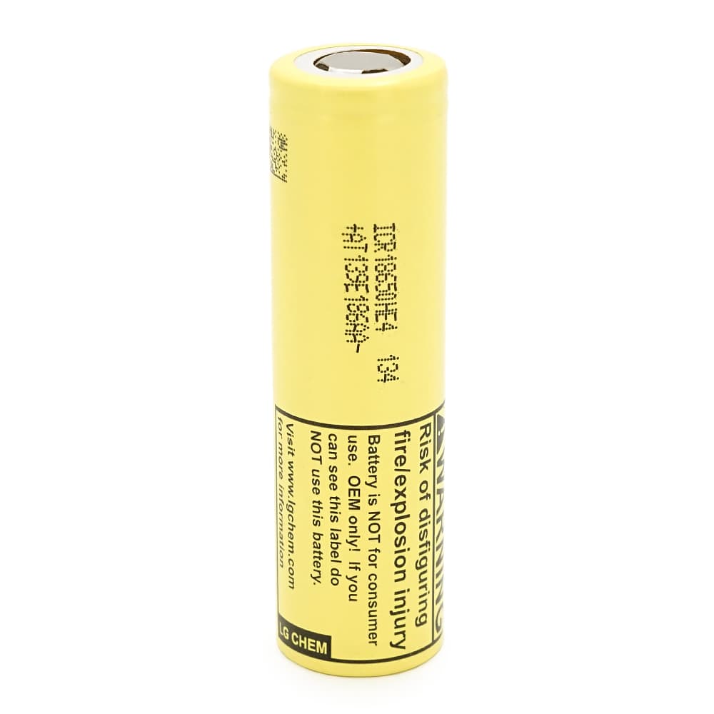 Акумулятор 18650 Li-Ion LG LGDBFIE41865 (LG HE4), 2500mAh, 20A, 4.2 / 3.6 / 2.5V, жовті