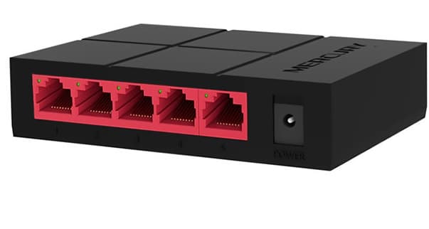 Комутатор Mercury SG105M 5 портів Ethernet 10/100 Мбіт/1000 Мбіт/сек, + перехідник, BOX Q60