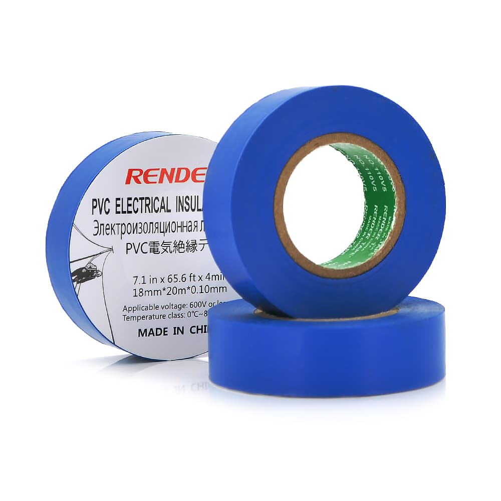 Ізолента RENDER 0,19 мм * 16 мм * 7м (синя), temp: -10 +80 ° С, 2000V, розтяж-180%, міцність 20Н / см, Агдезія 0,42 кг / 25мм, 10 шт. в уп. ціна за упак.