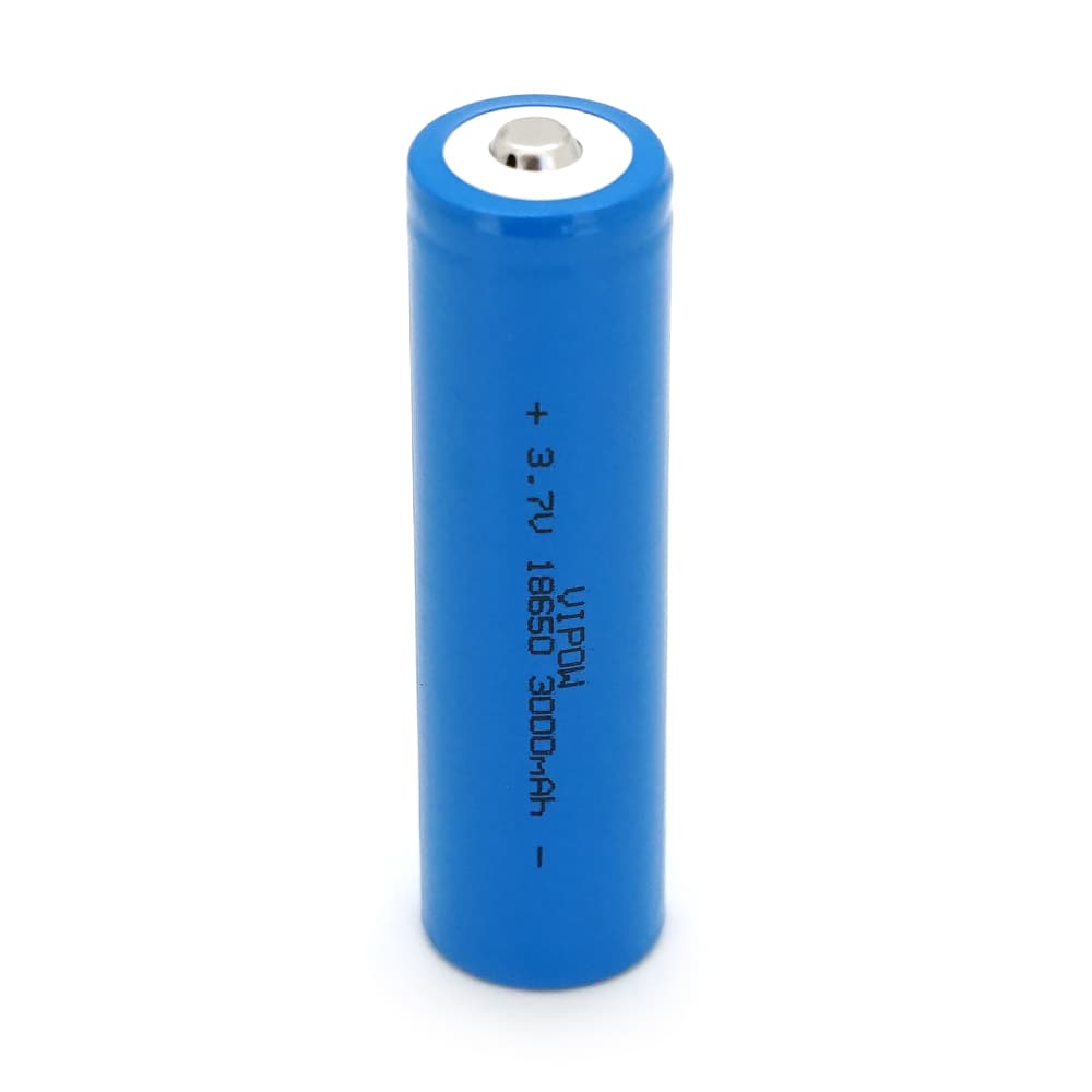 Акумулятор 18650 Li-Ion Vipow ICR18650 TipTop, 3000mAh, 3.7V, Blue