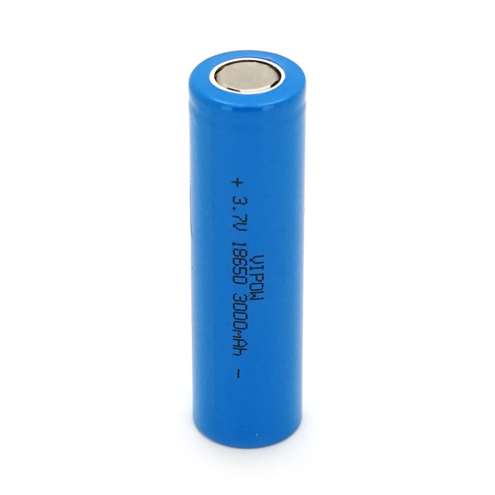 Акумулятор 18650 Li-Ion Vipow ICR18650 FlatTop, 3000mAh, Blue