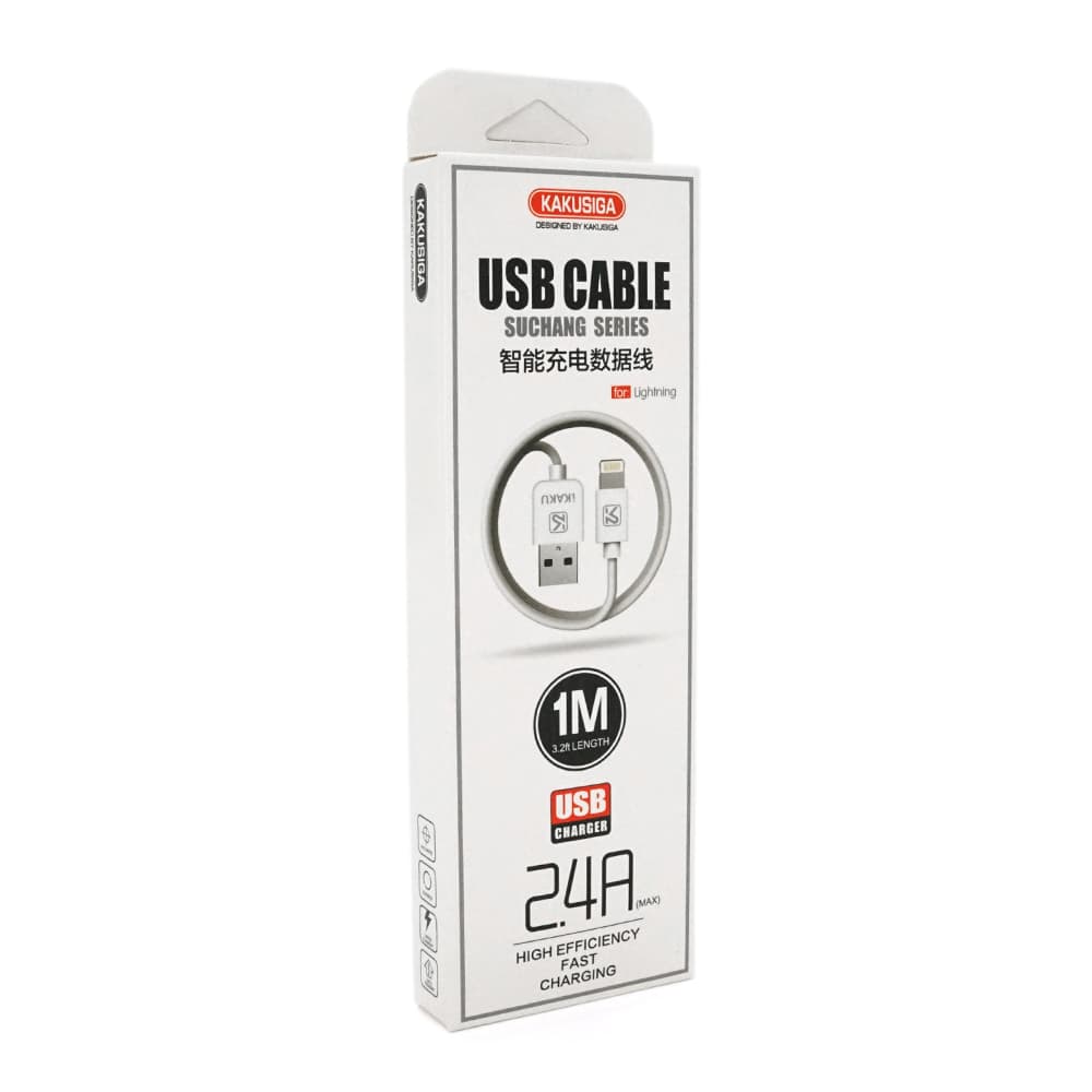 Кабель iKAKU KSC-060 SUCHANG charging data cable series for iphone, White, довжина 1м, 2,4А, BOX
