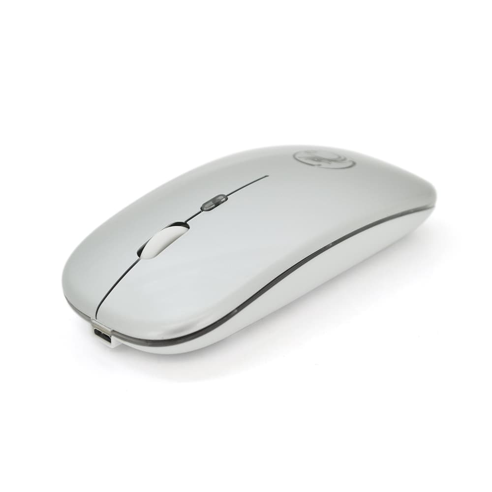 Миша бездротова  E-1300 Luminous, 4 кнопки, 800/1200/1600 DPI, 2.4Ghz 10м, Windows xp/Vista/Win7/8/10 Mac OS X, Rechargable, Silver, BOX, Q60