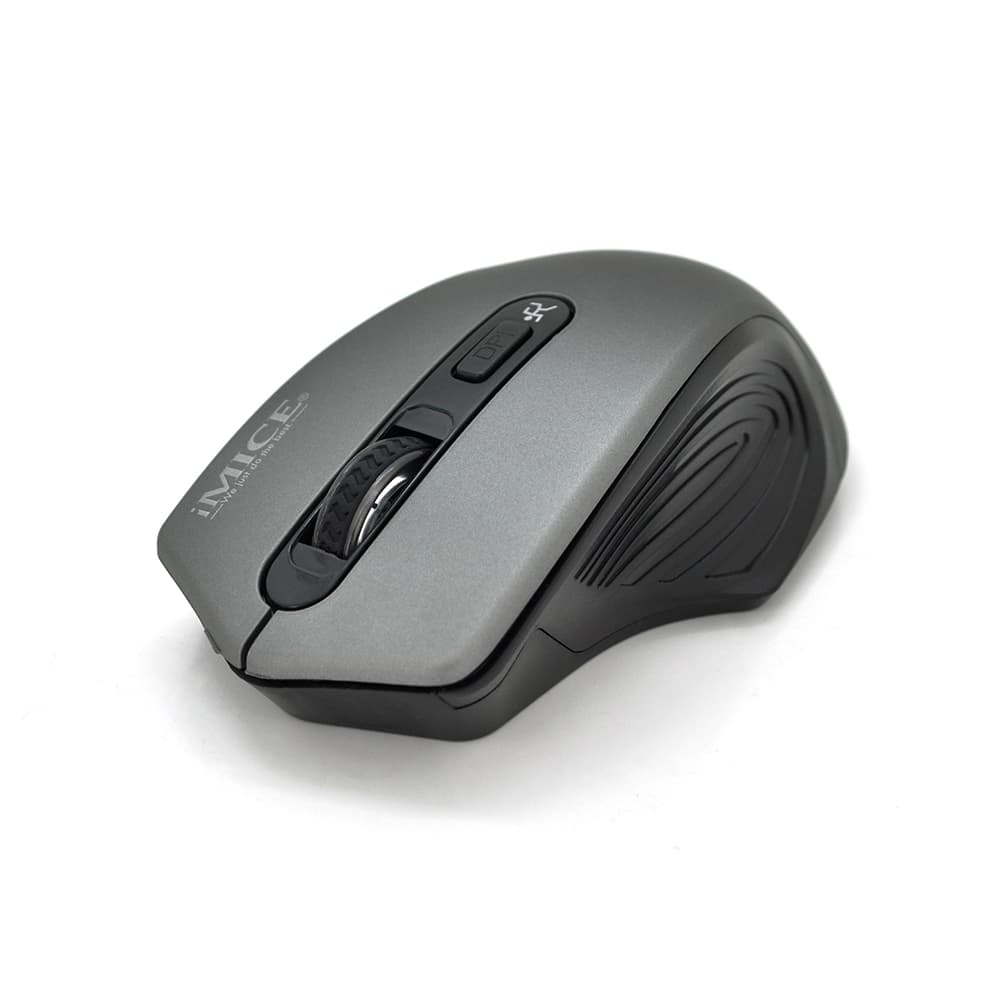Миша бездротова iMICE G-1800, 4 кнопки, 800/1200/1600 DPI, 2.4Ghz 10м, Windows xp/Vista/Win7/8/10 Mac OS X, 2*AAA, Gray, COLOR BOX, Q60