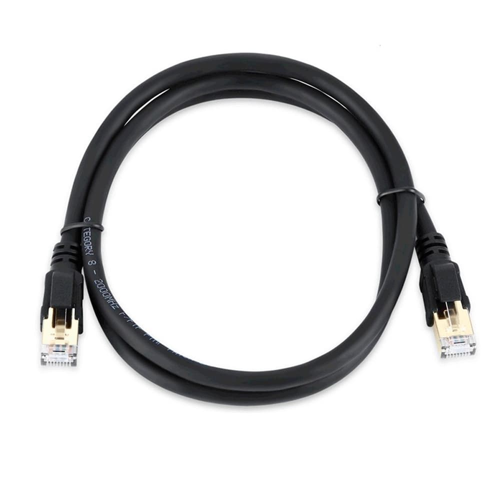 Патч-корд литий VEGGIEG, CCA, SSTP, RJ45, Cat.8, 1m, чорний