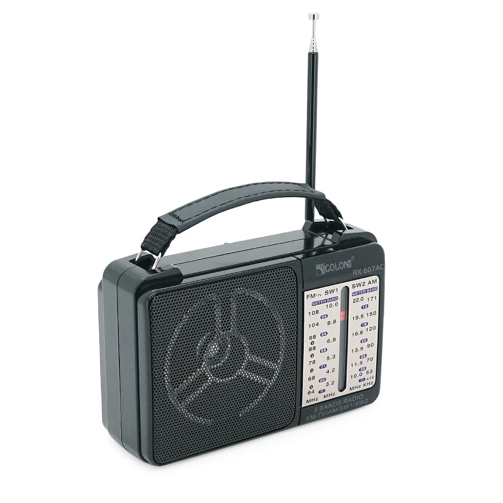 Радіоприймач GOLON RX-607, LED, 2x3W, FM радіо, корпус пластмас, Black, BOX