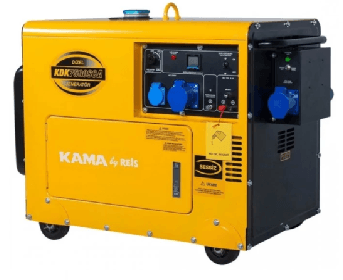 Генератор дизельний KDK7500SCA, 1-фазний 230V, 50Hz, 6.9kVA/5.5kW, бак 14,5 л, витрата 1,65 л/год, пуск: стартер (без АКБ), 850x550x720 мм, 160 кг