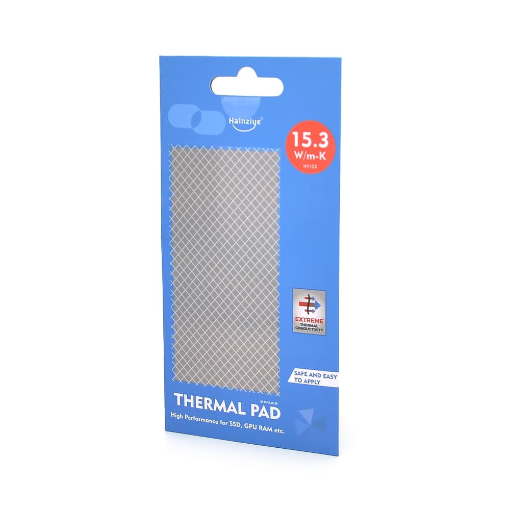 Силіконова термопрокладка HY-153, 50x50x0.5mm, Gray,> 15.3W / m-K, -30 ° ≈200°, питома вага -2g /cm3, Blister