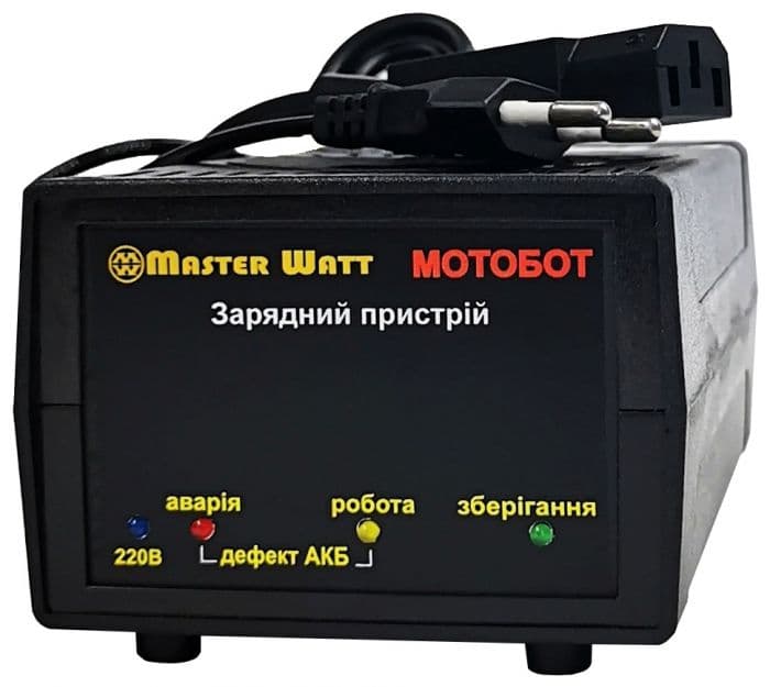 Автоматичне ЗУ для акумулятора MOTOBOT-60, 60 V, (12-20Ah) (MF, WET, AGM, GEL), 160-245V, Струм заряду 2.2A, роз'єм С13 для підключення АКБ