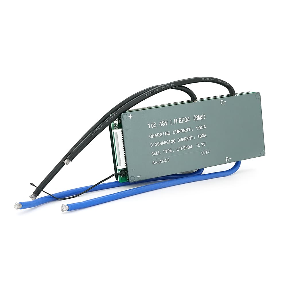 BMS плата Leiba LiFePo4 48V 16S 100A, алюмінієвий радіатор
