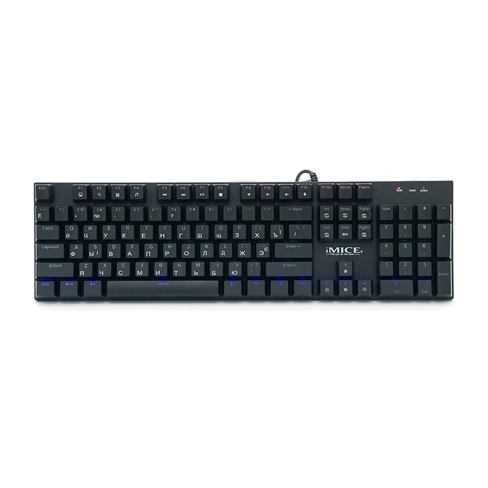 Клавіатура iMICE GK600 USB, довжина кабелю 100см, (Eng/Укр/Рус), Black, 104к