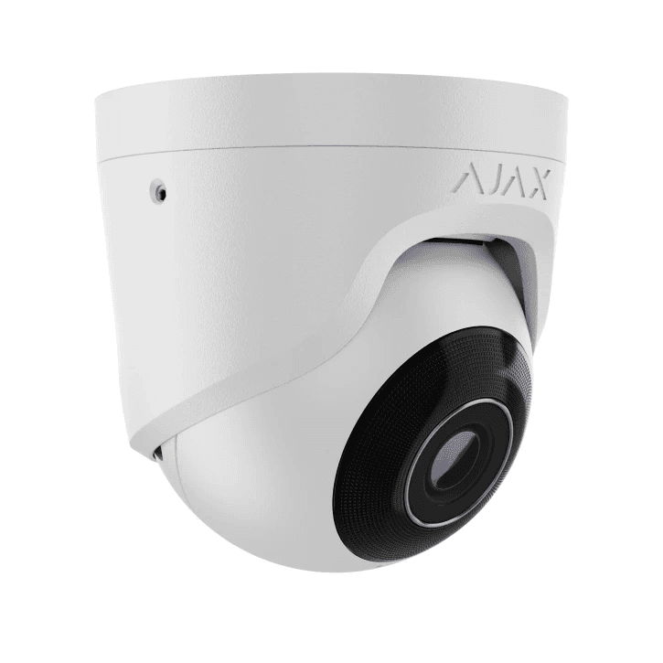 8 Mp дротова охоронна IP-камера Ajax TurretCam (8 Mp/2.8 mm) White