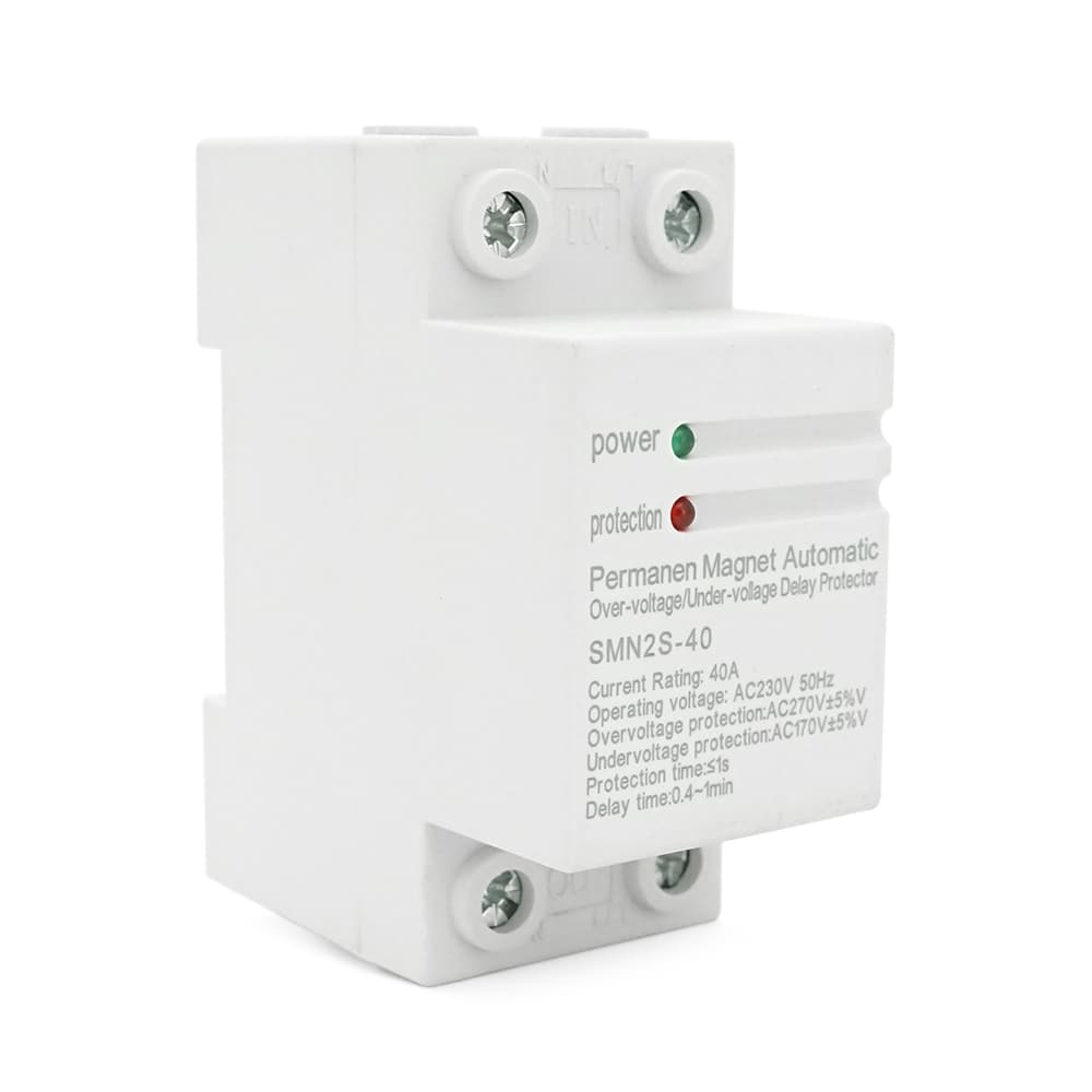 Захисне реле з контролем напруги SVP-60, 40A, LED-індикація, 220В, на DIN-рейку 2P