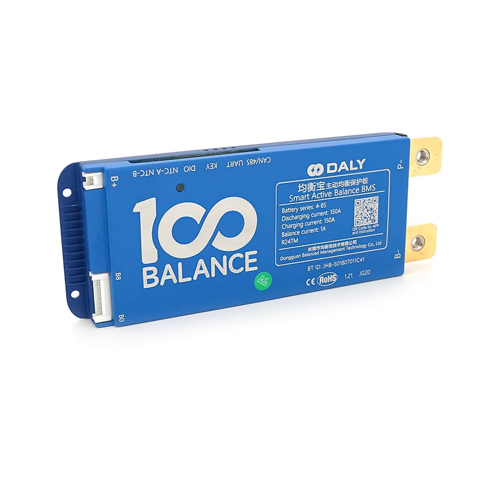 Universal BMS smart плата DaLy LiFePO4 4-8S 150A з Bluetooth + CAN + активний балансир 1A
