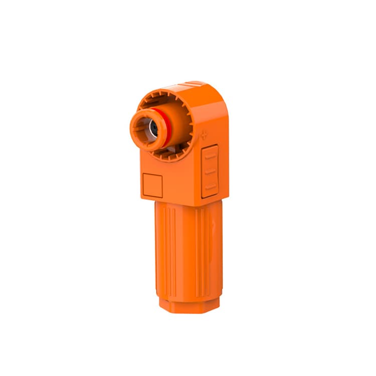 Силовий роз'єм для АКБ SRDB-70, (тато), кутовий, 70А, 1500V, IP67, Orange