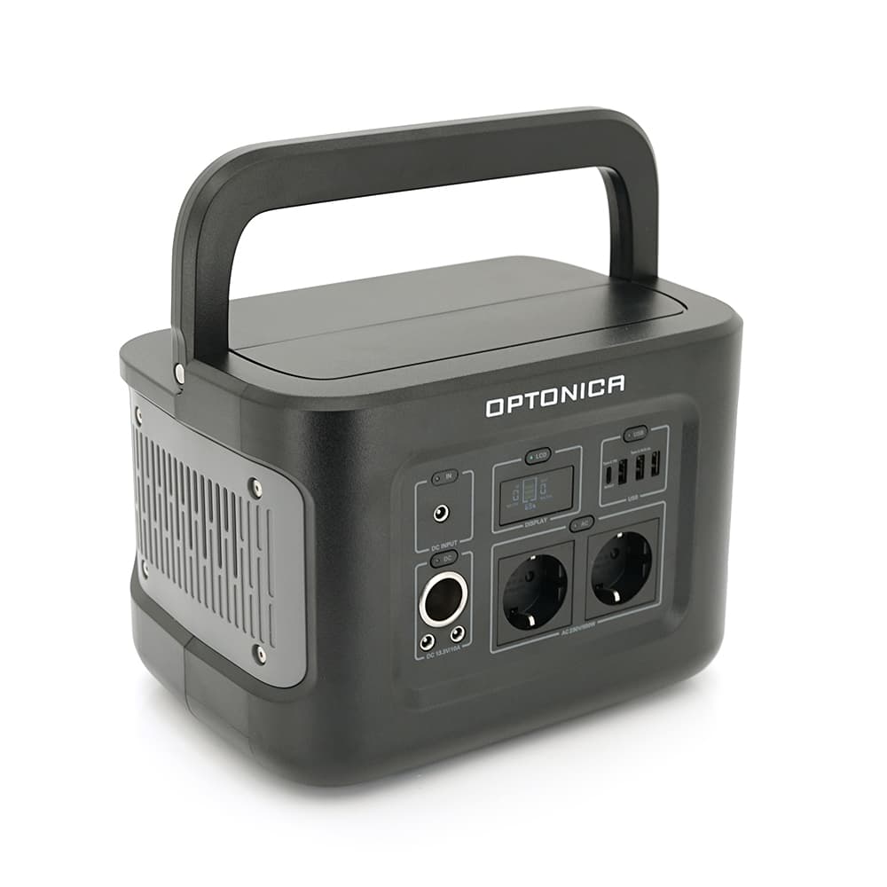 Зарядна станція Optonica B600-A1. Ємність 512Wt/h, Потужність 600Вт. Out:2xAC230, 2хDC13.3V/10A, USB-3x5V/2.4A, Type-C 100W(PD), 290х210х204мм. 7.9кг