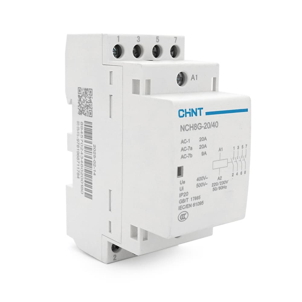 Контактор CHINT NCH8-20/40 220V,20А, 10kW, 4NO, на DIN-рейку, 85*65,5*36мм