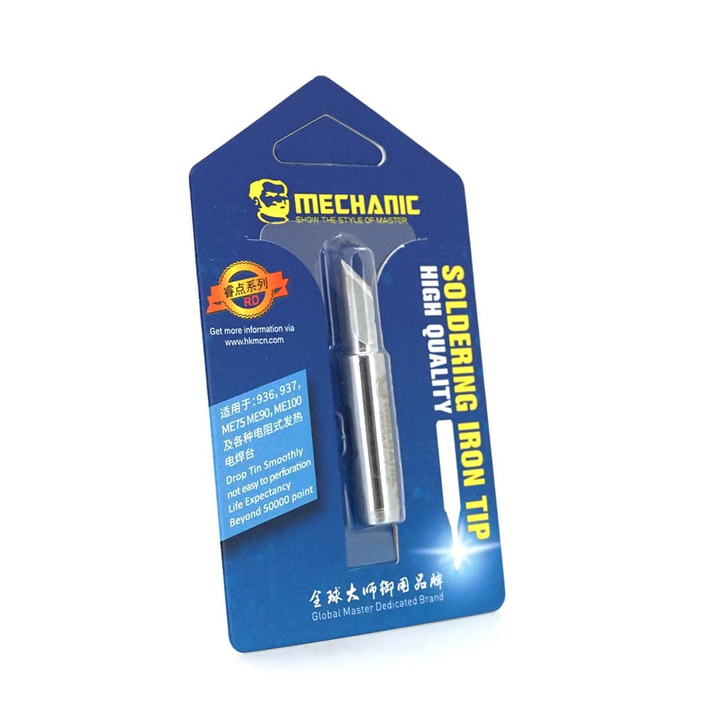 Жало для паяльника MECHANIC BW 900M-T-K, 4*6.3mm, мідь, гальванічне покриття, висока теплопровідність, швидке нагрівання, широке кутове перо