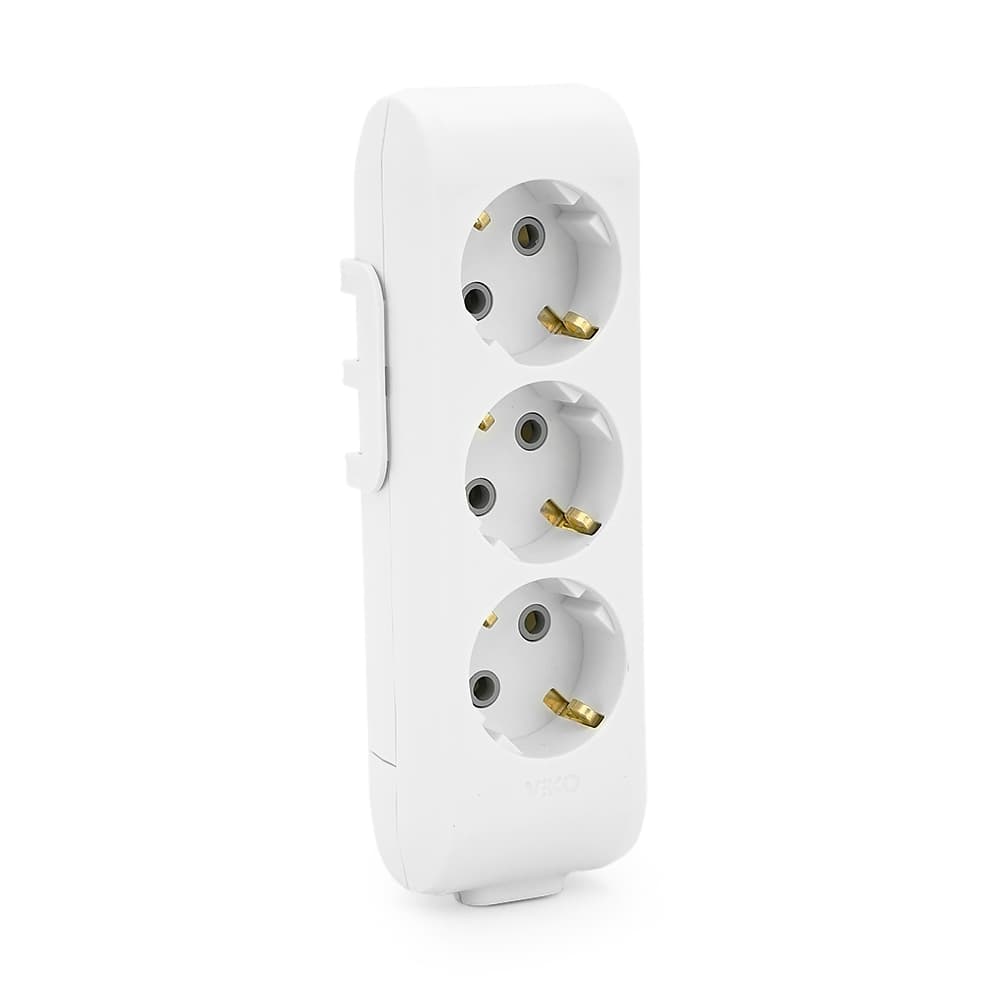 Колодка VIKO Multi-Let 3 гнізда, із заземленням, біла