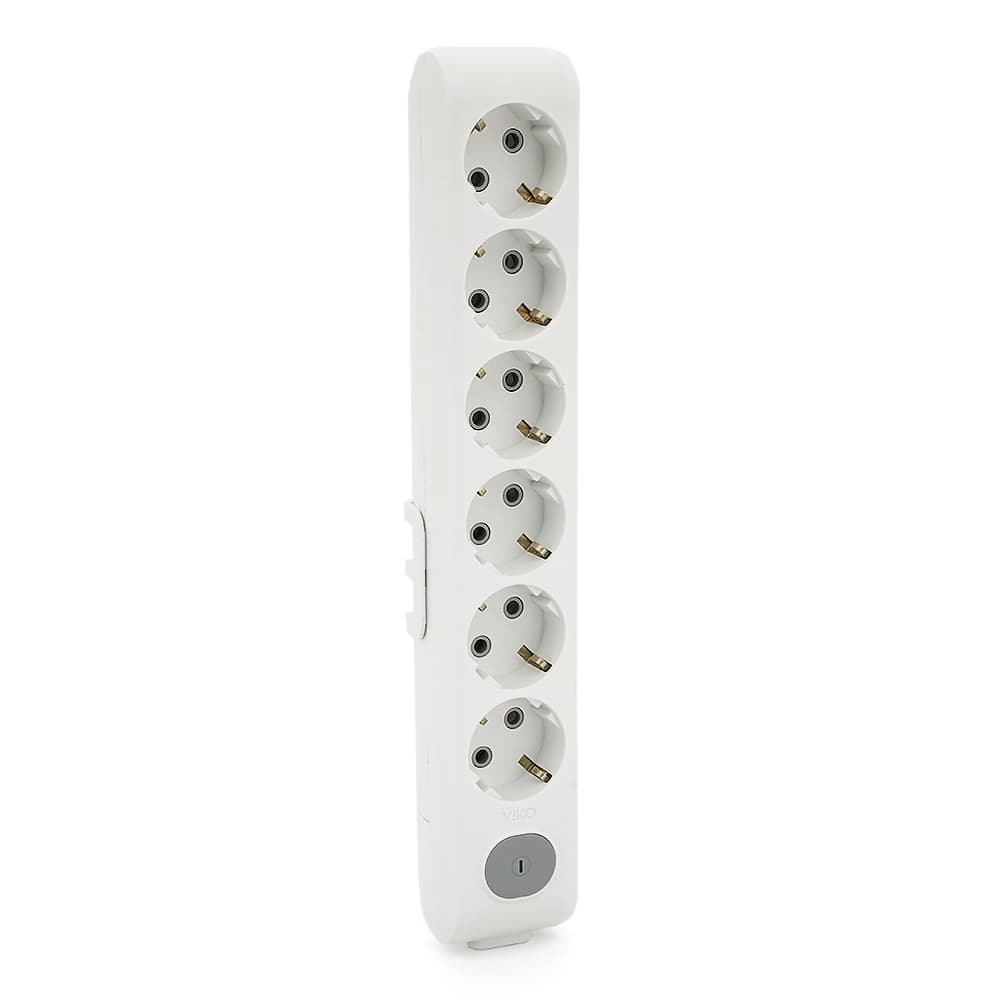 Колодка VIKO Multi-Let 6 гнізда, із заземленням, з вимикачем, біла