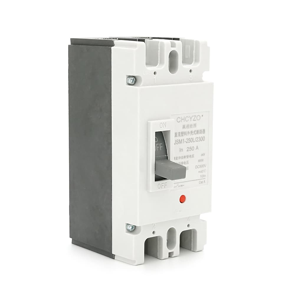 Двополюсний автомат постійного струму CHCYZO JSM1-250L/2300, 250A, DC500-800V, 6kA