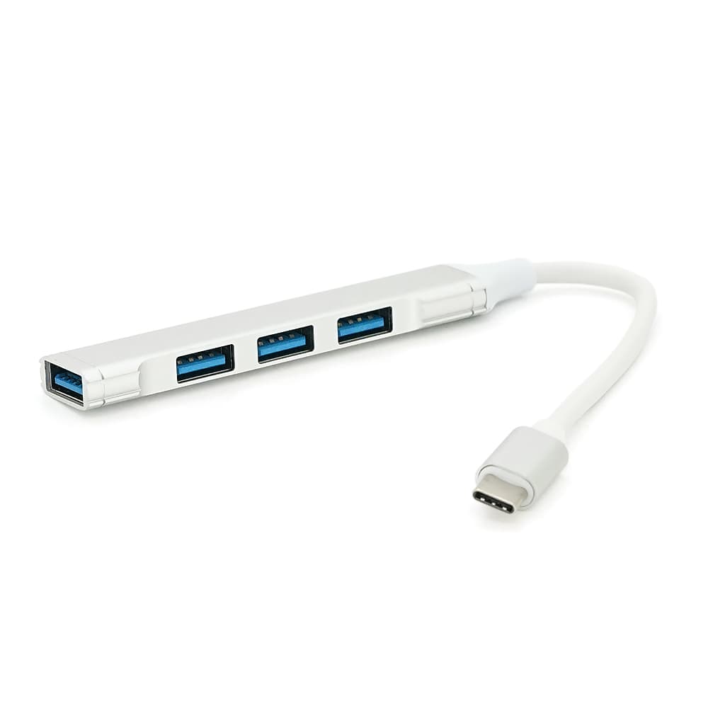 Хаб VEGGIEG V-K301 Type-C на USB 3.0/4 порту, 480Mbts, живлення від USB, 0.15m, Silver, Box