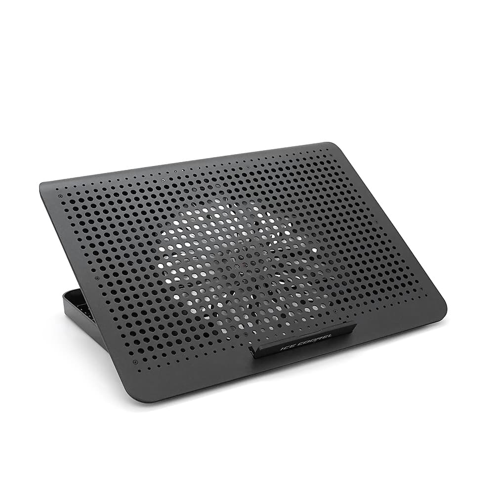 Підставка для ноутбука IceCoorel A18, 10-15.6", 1*180mm 580±10% RPM, корпус пластик+алюміній, 2xUSB 2.0, 350x225x26mm, Black, Box, Q20
