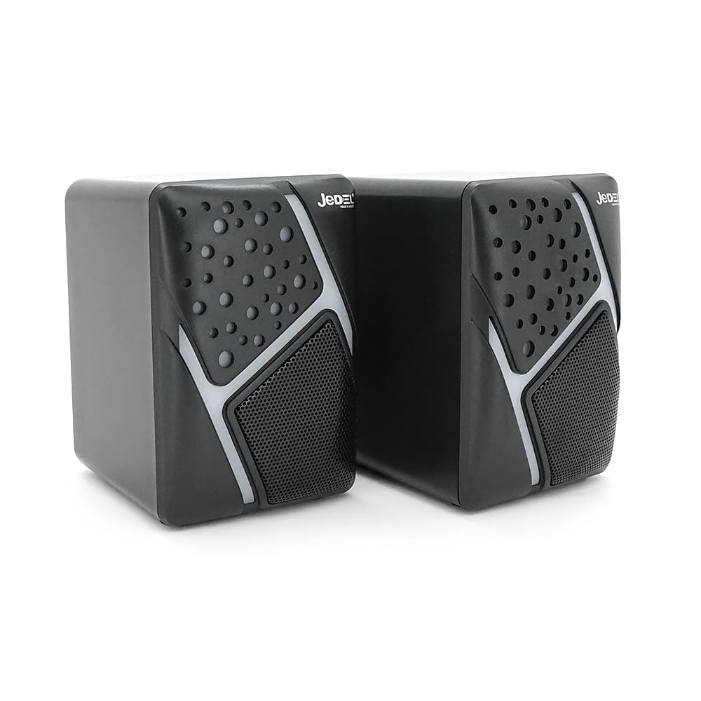 Колонки 2.0 JEDEL S-527 USB+3.5mm, 2x3W, 120Hz-20KHz, з LED підсвічуванням, 65х80х100 мм, Black, BOX