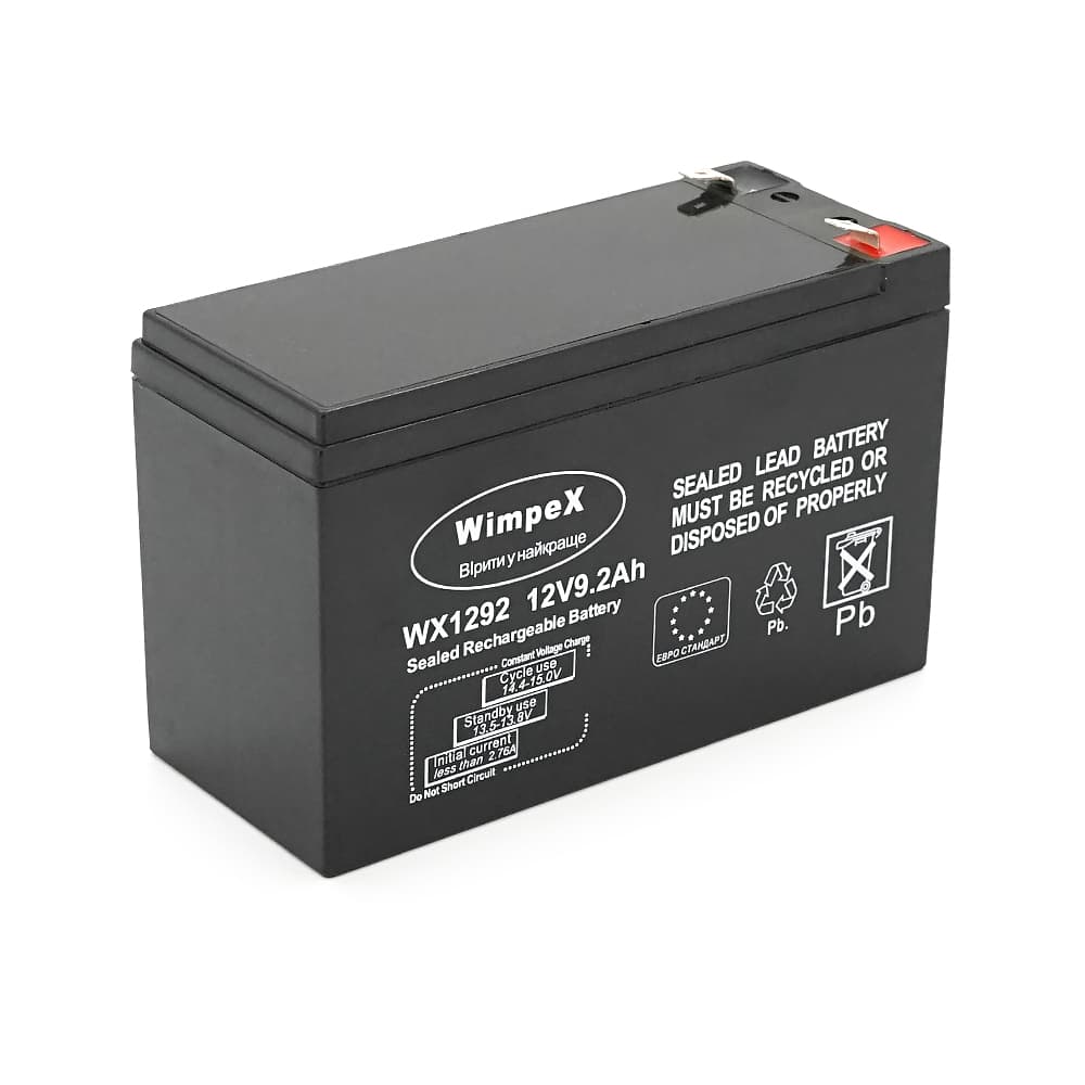 Акумуляторна батарея Wimpex 12 V 9.2 Ah (150 x 65 x 95 (100)), 2.0kg Black Q10/480