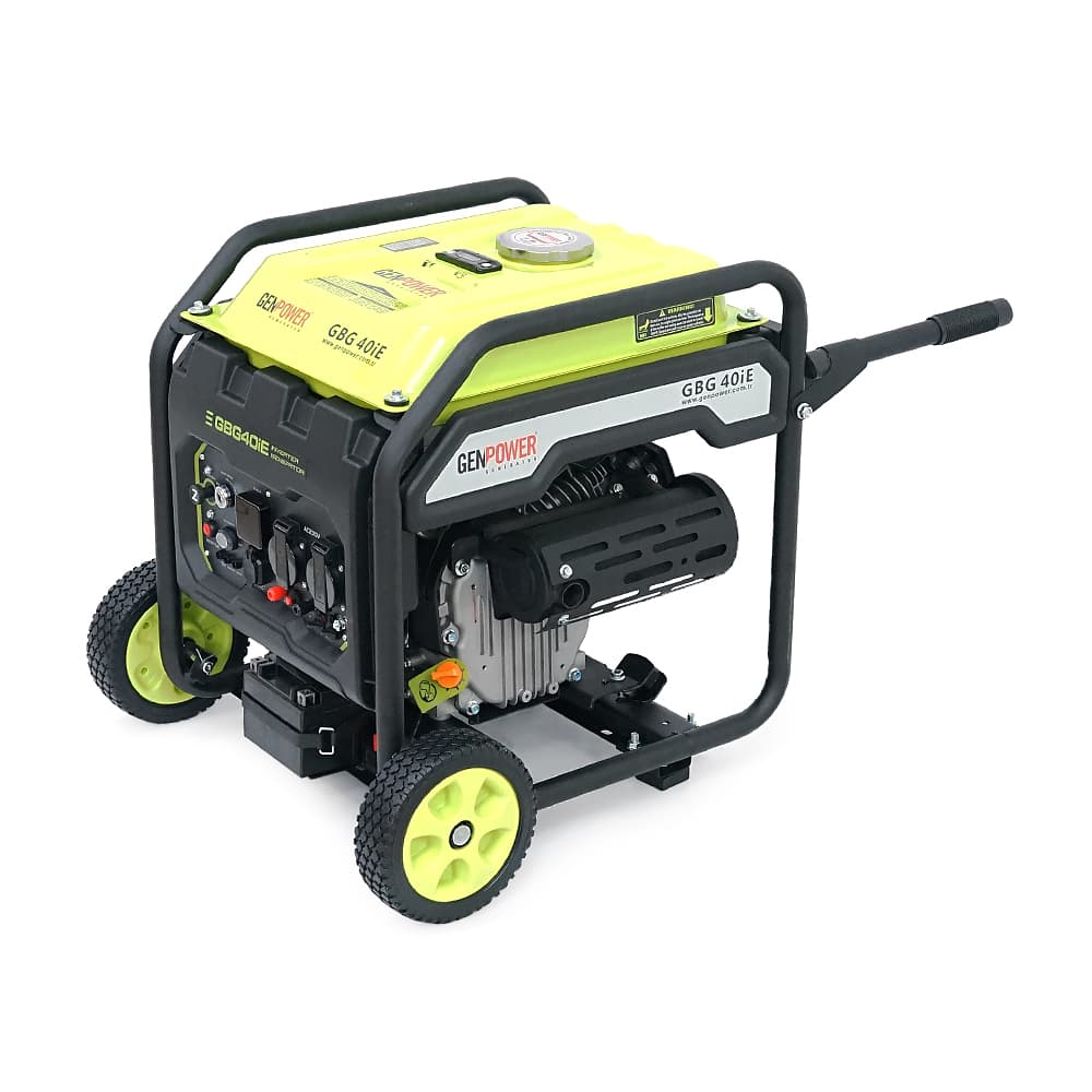 Генератор інверторний БЕНЗИНОВИЙ GENPOWER GBG 40IE 3.2kW (4kVA), однофазний, 230V, 50Hz, DC12V. об'єм 10.0л. витрата 0,374 Lt/kWtt, стартер (без АКБ), 530 * 440 * 540mm.31kg.