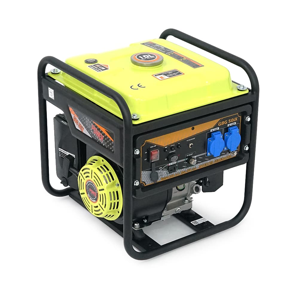 Генератор інверторний БЕНЗИНОВИЙ GENPOWER GBG 50IX 3.6kW (5kVA), однофазний, 230V, 50Hz, DC12V. об'єм 15.0л. АКБ у комплект не входить, 465*445*505mm. 30кг.
