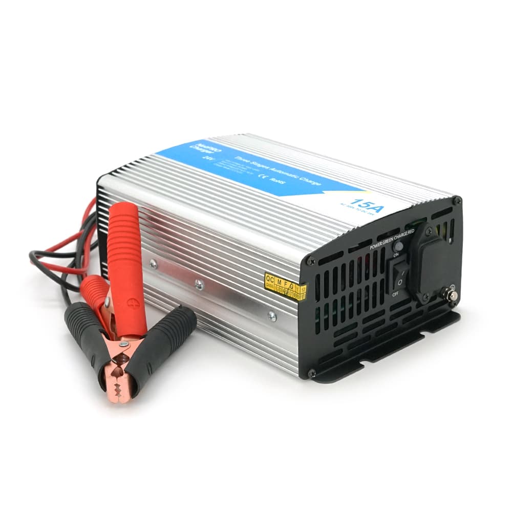 Універсальне ЗУ для акумулятора BPC 24V 15A , AC220V, DC14,5, Струм заряду 24V/10A, LCD, крокодили