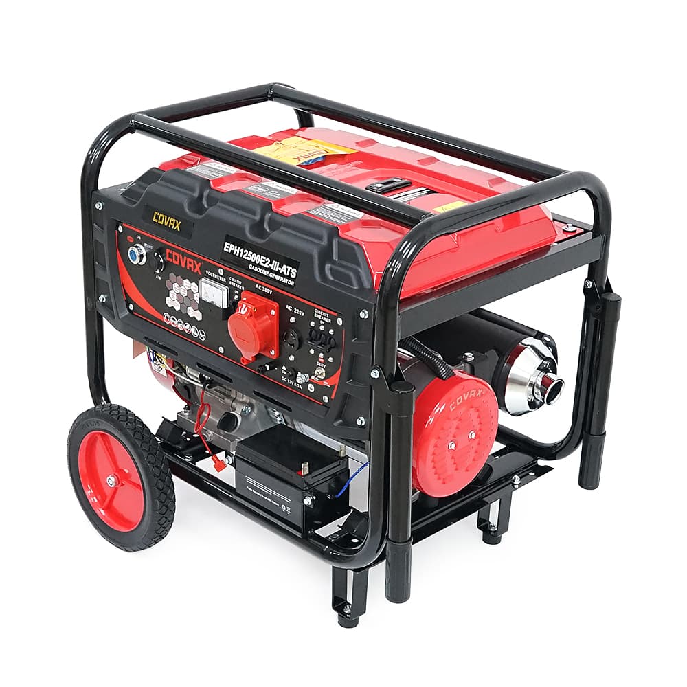 Генератор бензиновий COVAX EPH12500E2-lll-ATS, 8.0kW, 220V-380V, 50Hz, DC12V, 18HP, Electric Starter, tank 25L, 705x560x570mm, 86kg