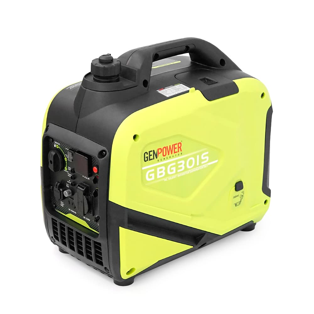 Генератор інверторний Бензиновий Genpower GBG 30IS 2.4kW (3kVA), однофазний, 230V, 50Hz, DC12V. об'єм 5,6л., АКБ у комплект не входить, 530*350*550mm