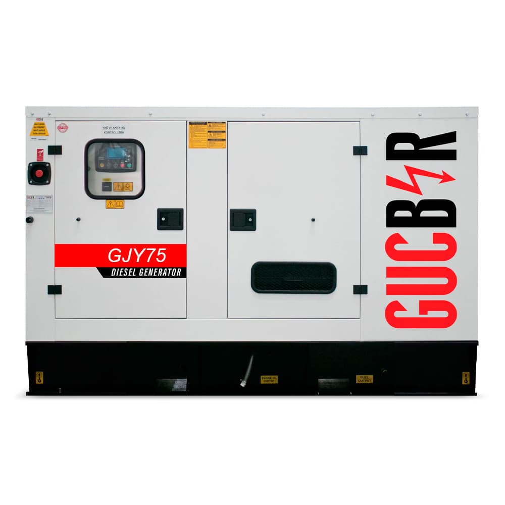 Дизельний генератор Gucbir GJY75 з двигуном YANG DONG YD4EZLD, 75 кВА/60 кВт, генератор Maranello M80, витрата палива при 75% навантаження - 9,9 літрів/год, 230/400 В, 50 Гц (AVR SX460+ATS), IP23/H, 2750x1100x1860 мм, 1366 кг, 300 л