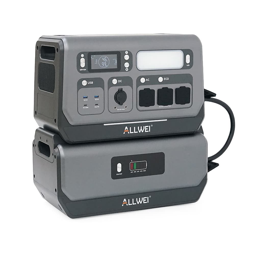 Портативная зарядная станция ALLWEI SGR-PPS2400-2PRO+BAT, 2400W/4096Wh LiFePO₄, MPPT 500W max ХТ60/12 – 60 В/10 А, 2xDC5521-12V-12A, CarPort-12V-12A, 3xAC230V, 2xUSB-A-18W, 2xUSB-C-100W, Wi-Fi, charge 1.5 h,  480x260x535 мм, 42.5кг