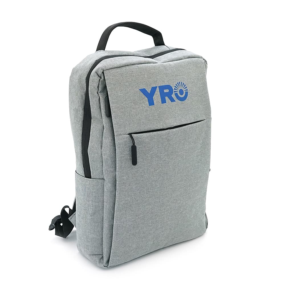 Рюкзак для ноутбука YRO 15.6", матеріал нейлон, вихід під USB-кабель, сірий