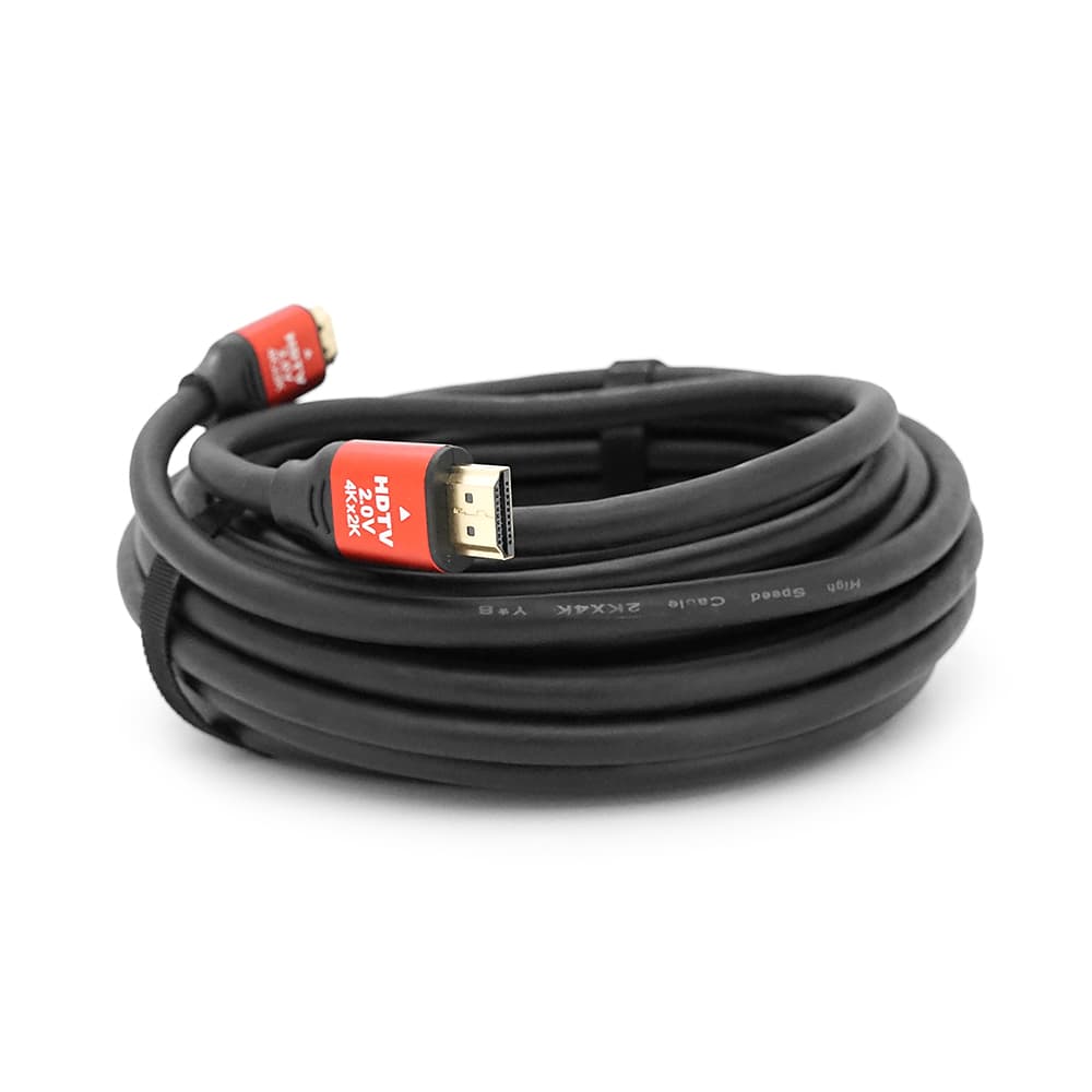 Кабель Merlion HDMI-HDMI V-Link High Speed 10.0m, v2,0, OD-8.2mm, круглий Black, конектор Red, (Пакет), Q40