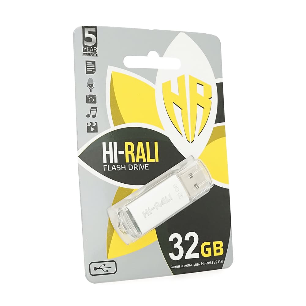 Флеш-накопичувач Hi-Rali Rocket, USB 2.0, 32GB, Metal, Blister