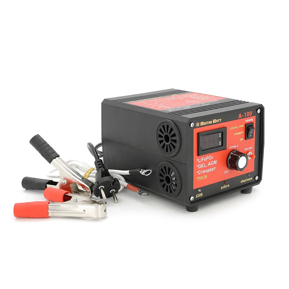 Пуско-зарядне ЗУ для LiFePO4 акумуляторів PZU А-100 24V (20-800Ah) (MF, AGM, GEL, LiFePO4) 60А, 160-245V