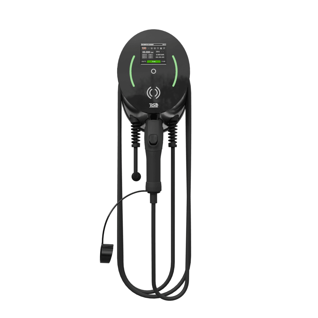 Однопортова зарядна станція TISO EVC-V1R-1F-32A-T1, TYPE 1, 230В/32A, 7 КВт, WI-FI, ІР54, 343х214х123 мм