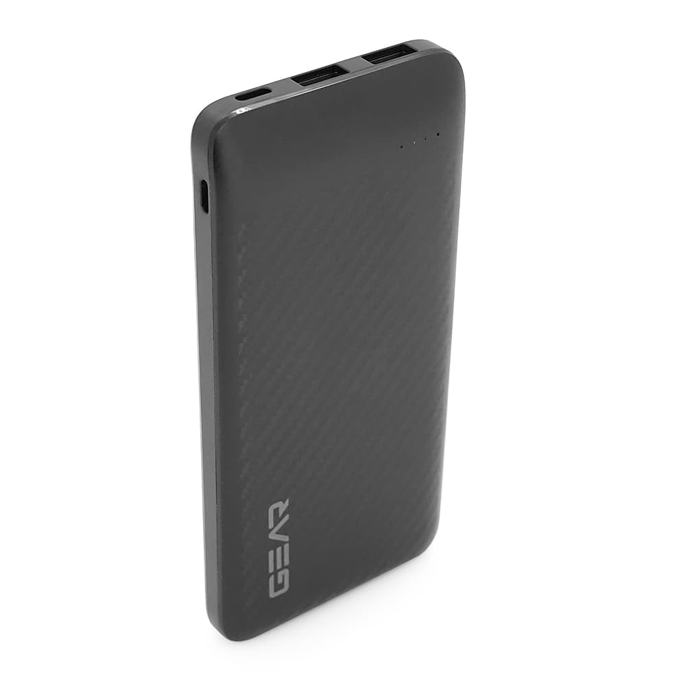 Зовнішній акумулятор GEAR 10000 мАг, 10 Вт, дисплей, 1*USB+Type-C, 2*USB-A+1 Micro-USB, чорний