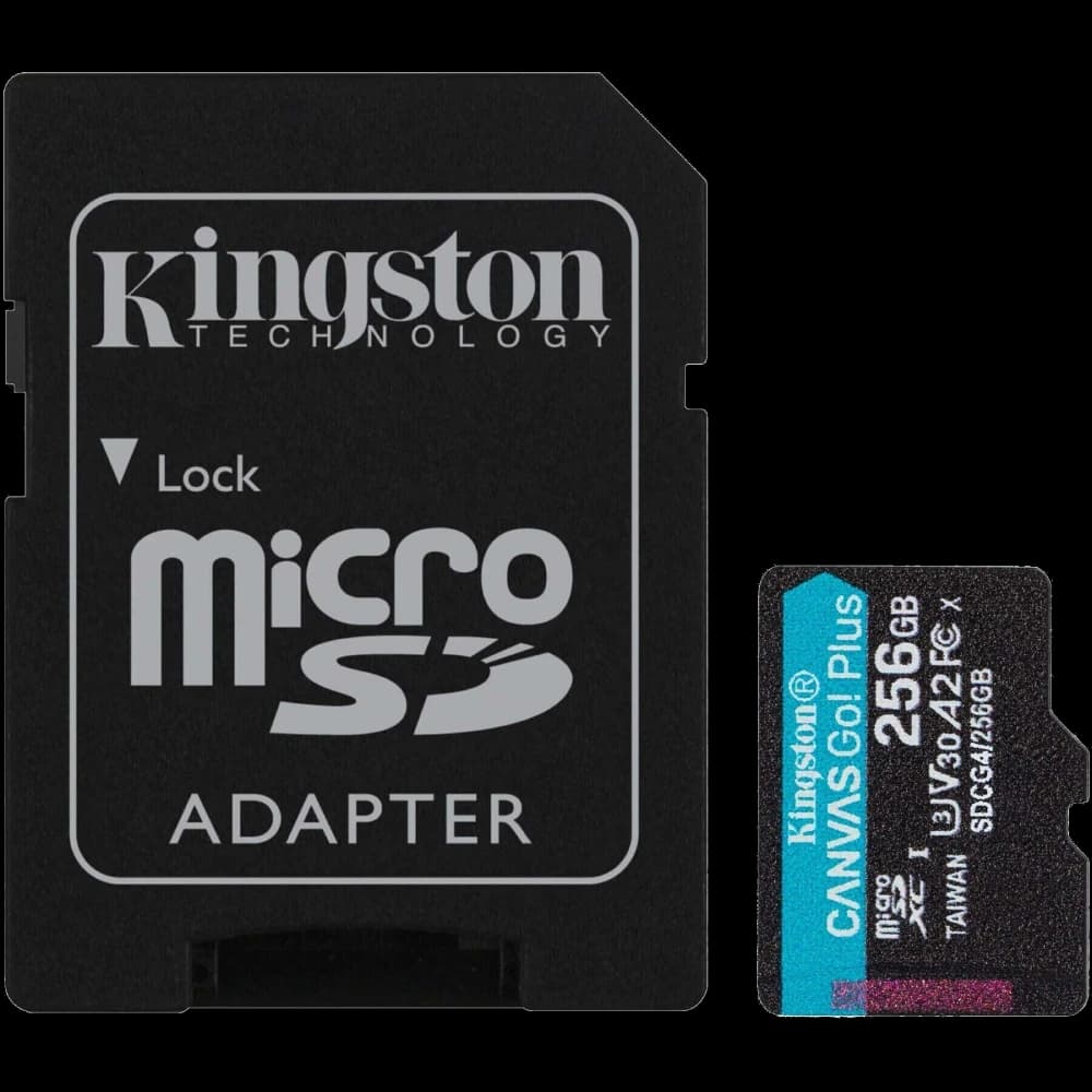 Kingston 256GB microSDXC Canvas Go Plus Gen4 A2 U3 V30 Card + Adapter Модуль флеш-пам'яті