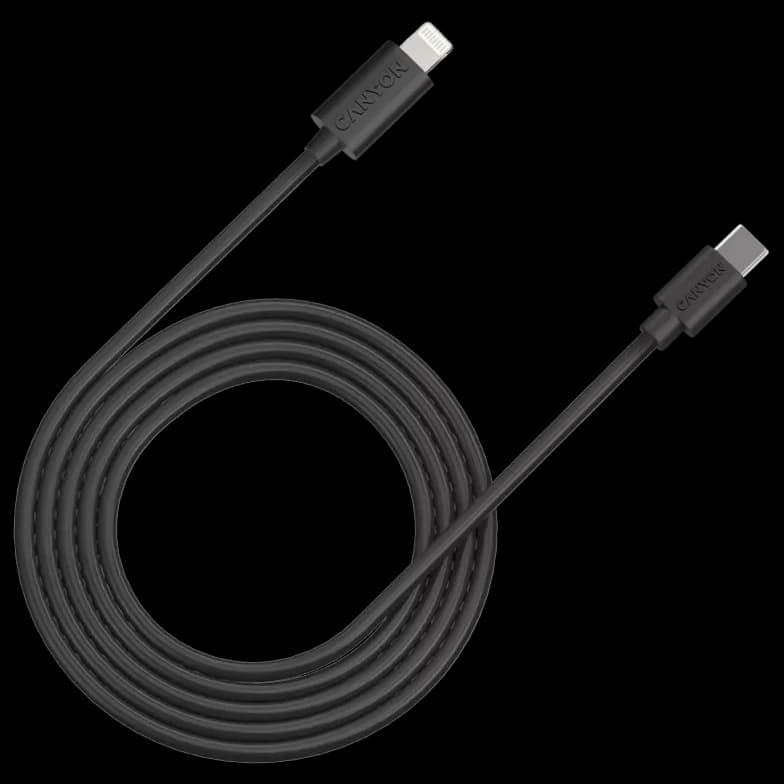 Canyon CFI12B black (Lightning - USB-C ) 2м 20Вт Кабель