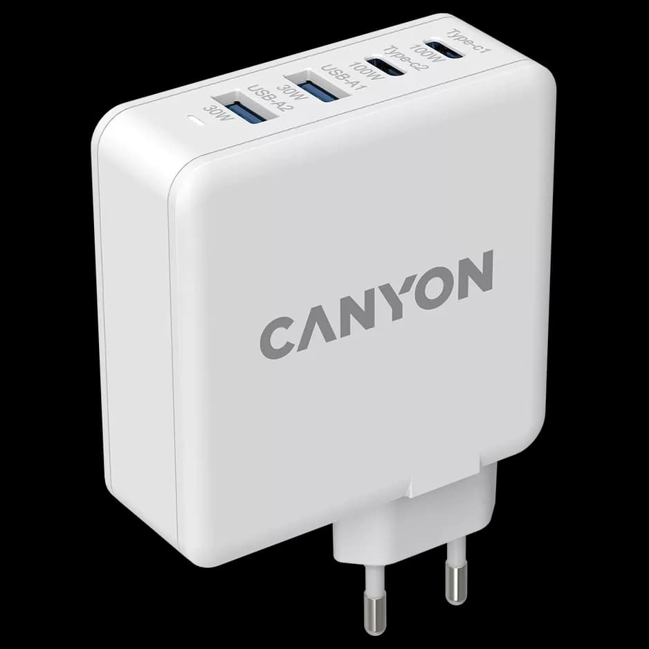 Canyon H-65 white (GAN 100W) Мережевий зарядний пристрiй