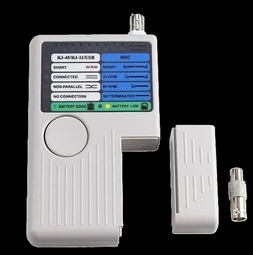 RJ-45, RJ-12, USB та BNC Тестер мережевий