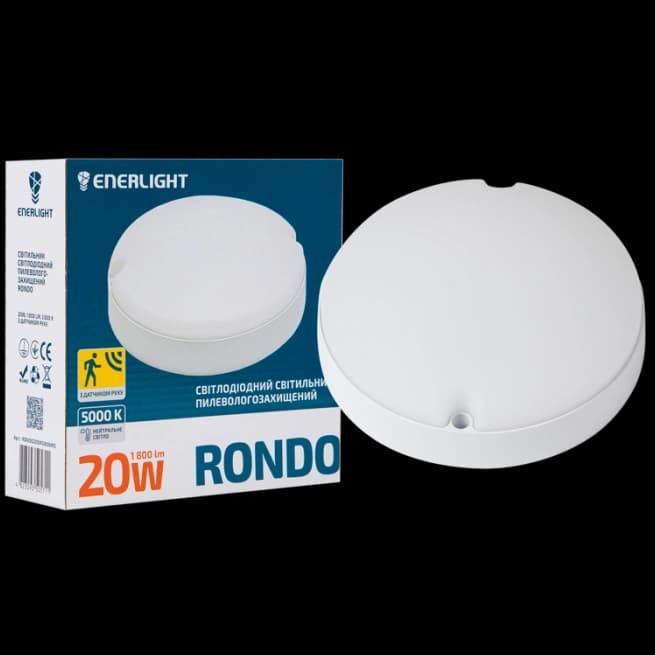 ENERLIGHT RONDO Світильник світлодіодний 20Вт 5000К IP65 з датчиком руху