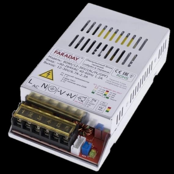 Faraday Electronics 80Wt/12-36V/ALU 11.8-37.5В 6.7-2.7А Блок живлення