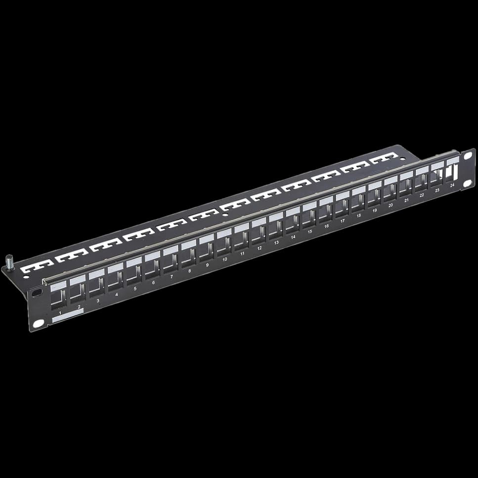 Keystone Corning 19", 1U Патч-панель з'єднувальна для 24 модулів