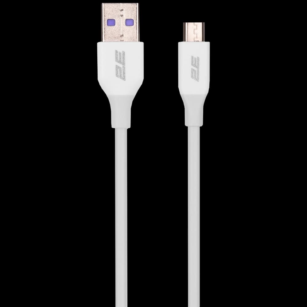 2E USB-A-MICROUSB, GLOW, 1M, WHITE (2E-CCAM-WH) Кабель